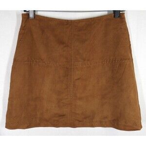 Sanctuary Women's Cognac Faux Suede Mini Skirt Size Small